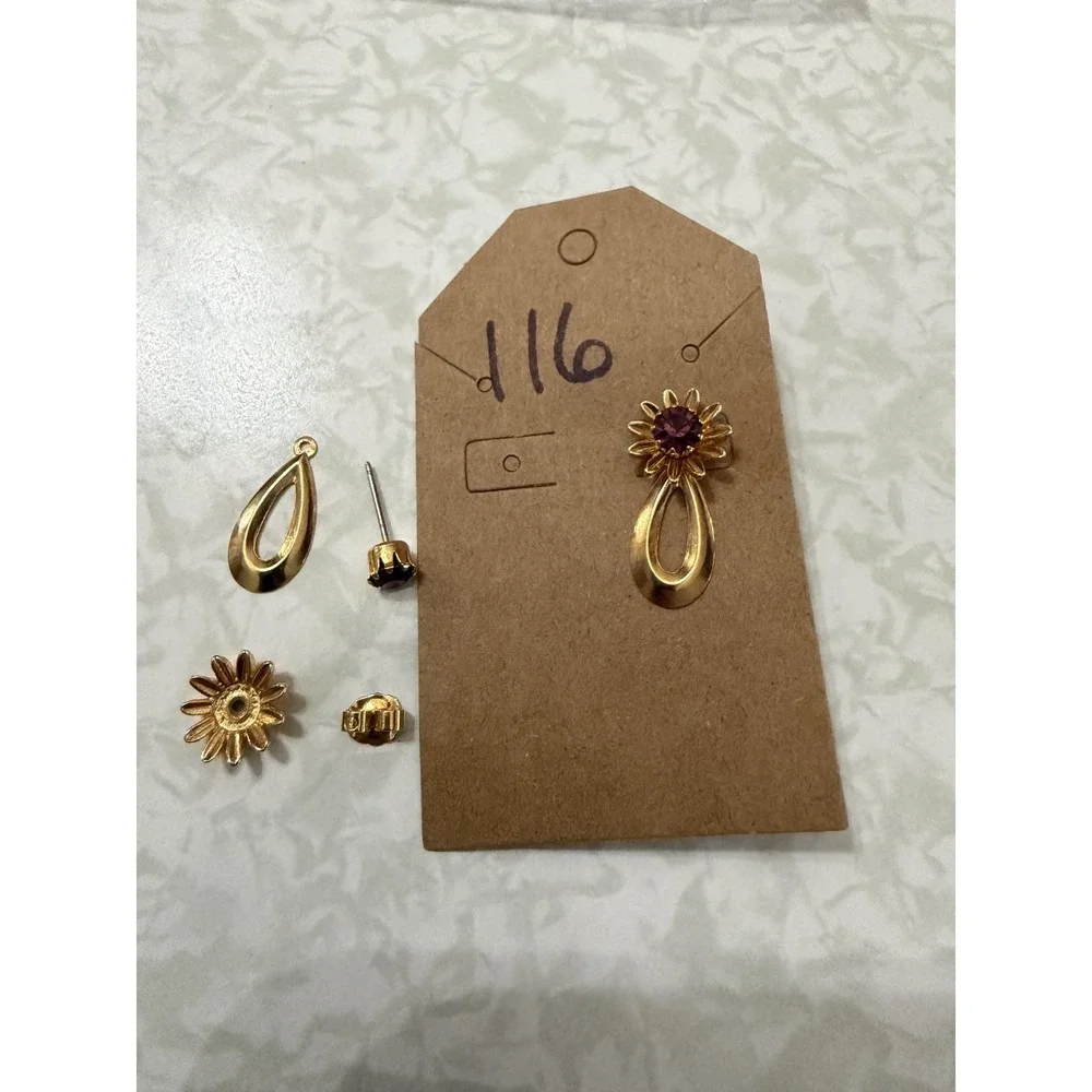 10 Pair VTG Fashion‎ Avon Post Earrings Various Colors, Sizes, Plastic Metal